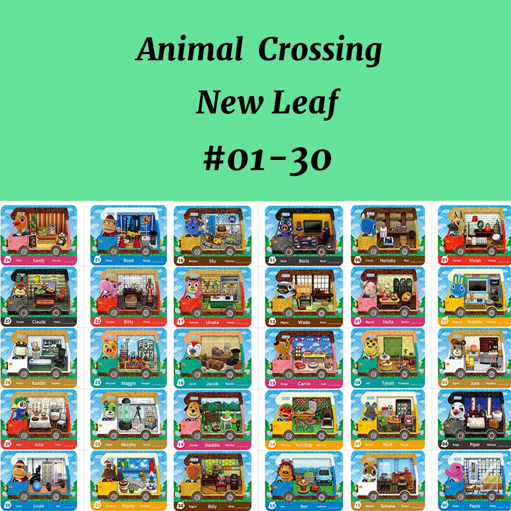 

(01-30)Amiibo Card Card Work for SN Game Animal Crossing New Leaf Welcome Card