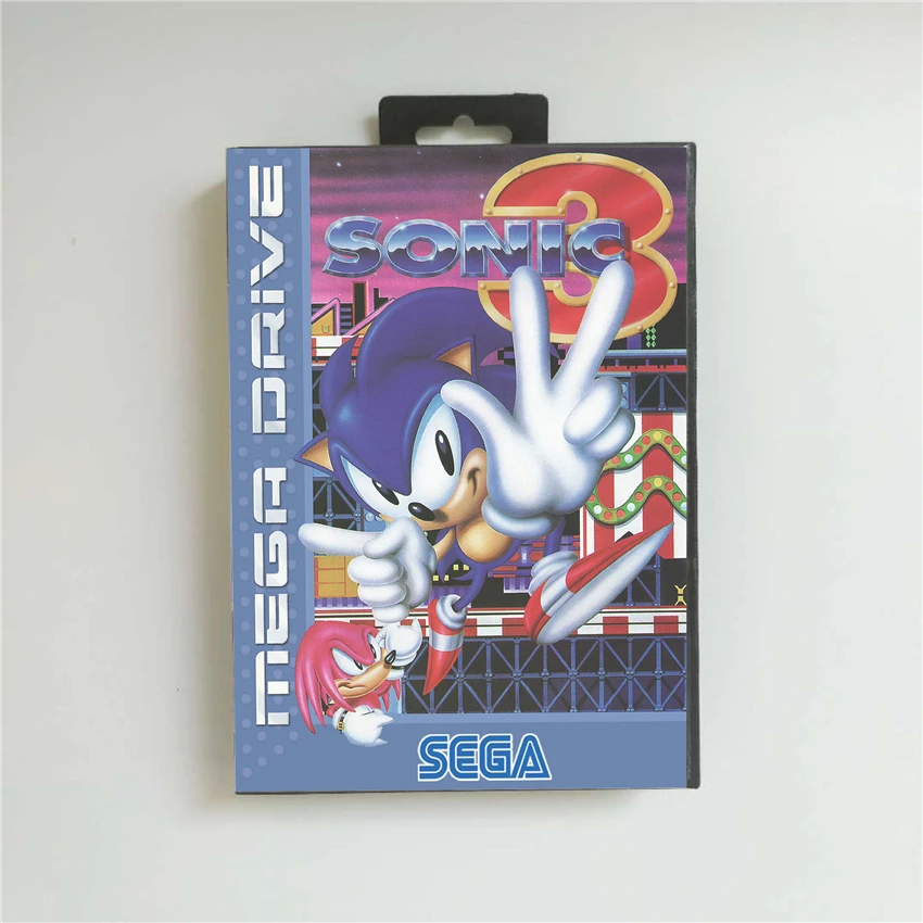 Чехол Sonic the Hedgehog 3 EUR с коробкой 16 бит игровая карта MD для Megadrive Genesis