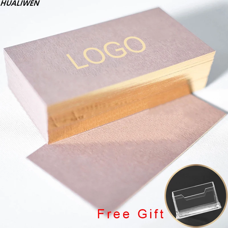 100PCS Business Card Customized High Grade Gold Foil Double-sided Printing Business Card 90*54MM custom wholesale cheap fast production customized coated paper printing gold foil logo paper business thank you card