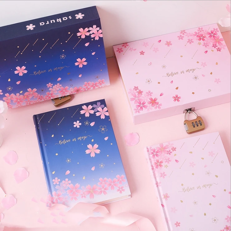 Блокнот Sakura Magic с замком записная книжка милый журнал для девочек Канцтовары