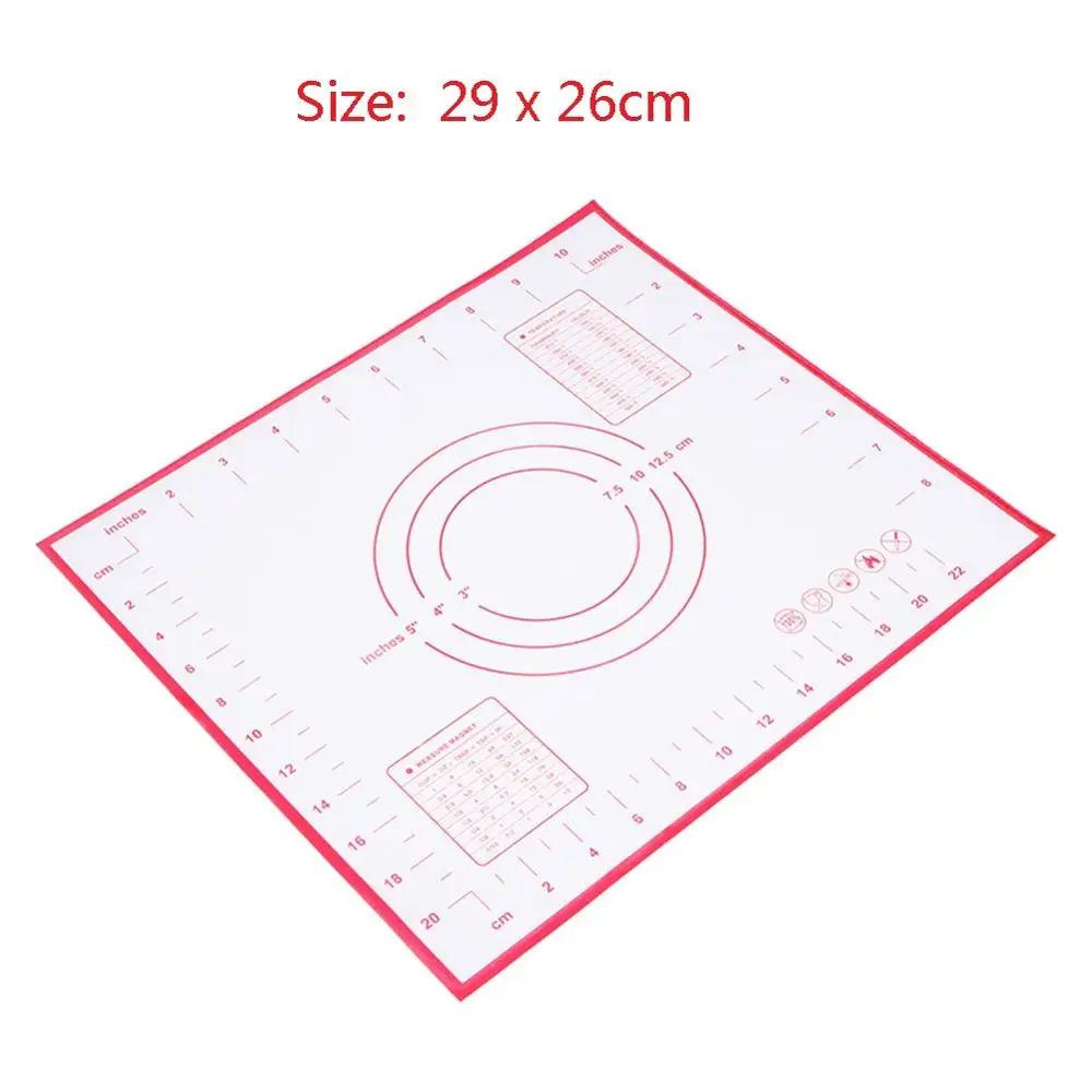 Силиконовый коврик для выпечки, большой коврик для пиццы, тесто с антипригарным покрытием, кухонные гаджеты, инструменты для приготовления пищи, посуда, аксессуары для выпечки - Цвет: 29x26cm Red