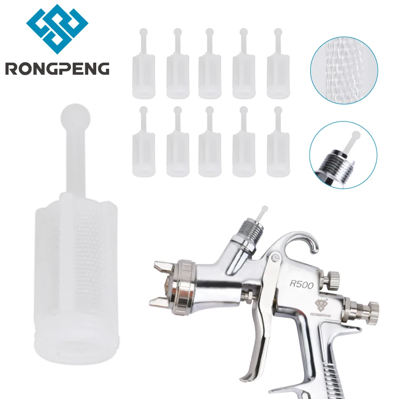 useful filters strainer faucets rubber RONGPENG 12/50pcs Universal Gravity Spray Gun Filters Fine Mesh Airbrush Strainer