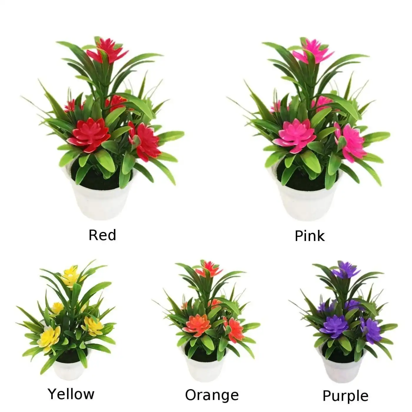 Realistic Artificial Flowers Plant In Pot Outdoor Home Office Decoration Gift