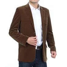 Мужские вельветовые блейзеры, осень, Мужской Блейзер, умный Повседневный пиджак, однотонный, верблюжий, черный, хлопок, деловой костюм, куртки для мужчин, офисный 4XL