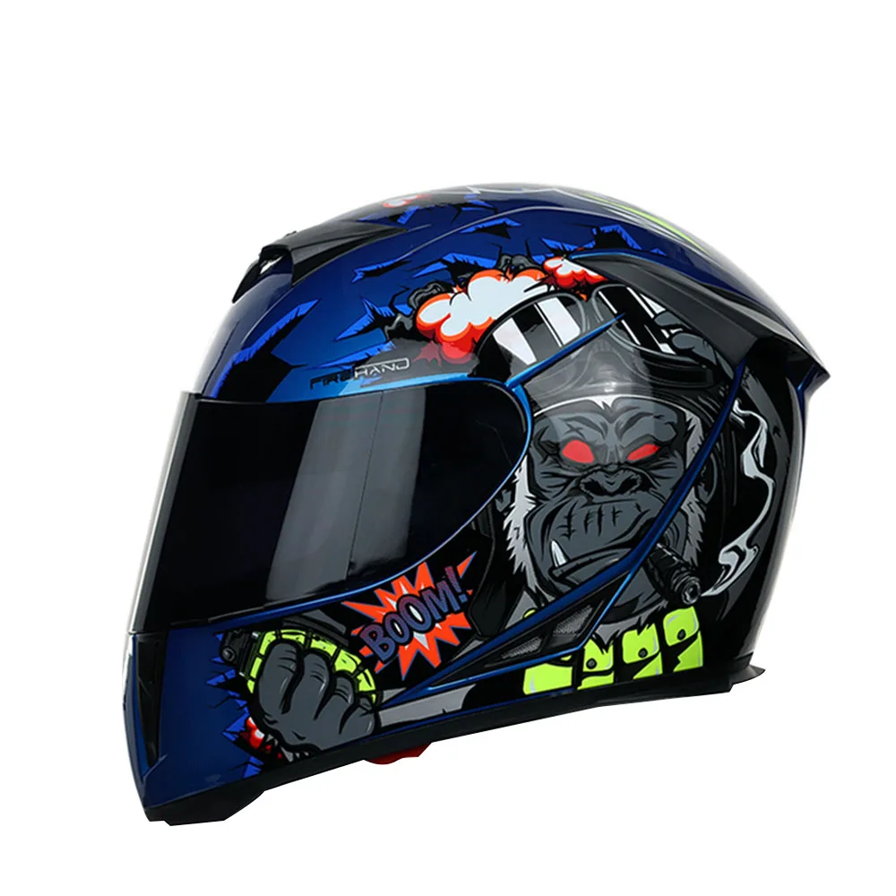 Полнолицевые шлемы с двойными линзами мотоциклетный Профессиональный гоночный шлем из углеродного волокна козырек для мотокросса мотоциклетный шлем - Цвет: As Shown