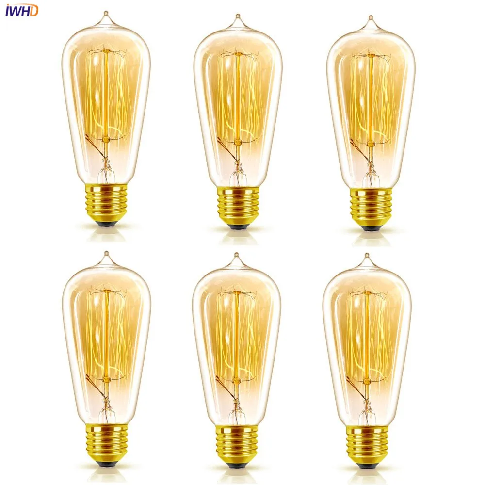 IWHD A19 ST58 40 Вт Ampul Edison светильник E27 220 В Лофт промышленный Декор Lampara Ретро винтажная лампа ампула Bombilla Gloeilamp