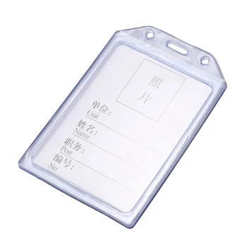 

PVC Vertical Name Tag ID Work Exhibition Badge Card Holder Clear Blue