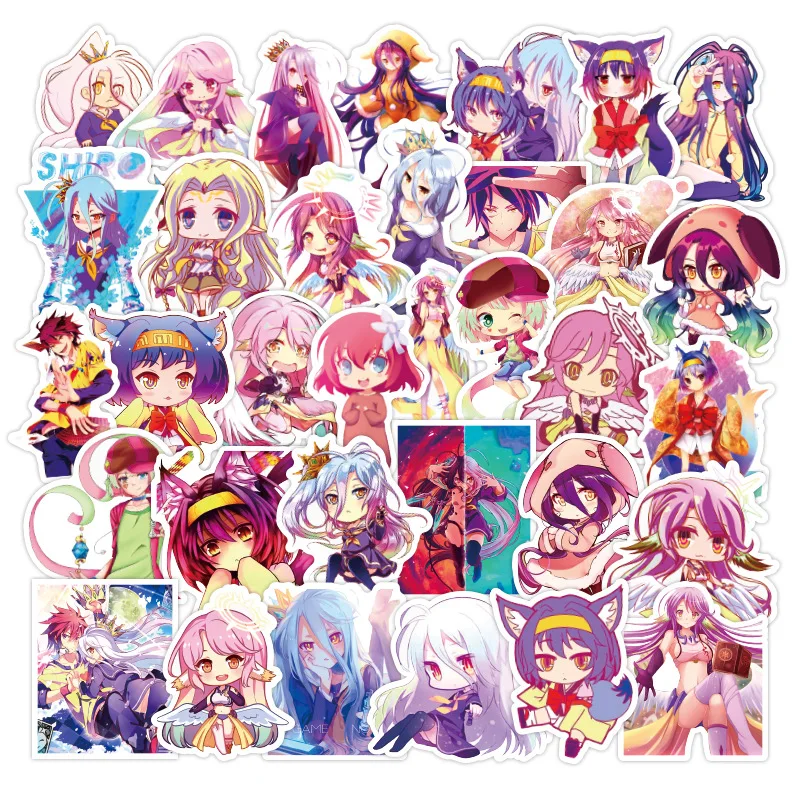 50 шт./компл. аниме NO GAME LIFE водостойкие наклейки фигурки Shiro покерные карты Косплей