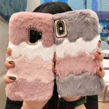 LLZ.COQUE плюшевый Пушистый Зимний чехол из кроличьей шерсти для samsung Galaxy A6 A7 A8 J4 Plus J6 Plus теплый мягкий чехол из ТПУ