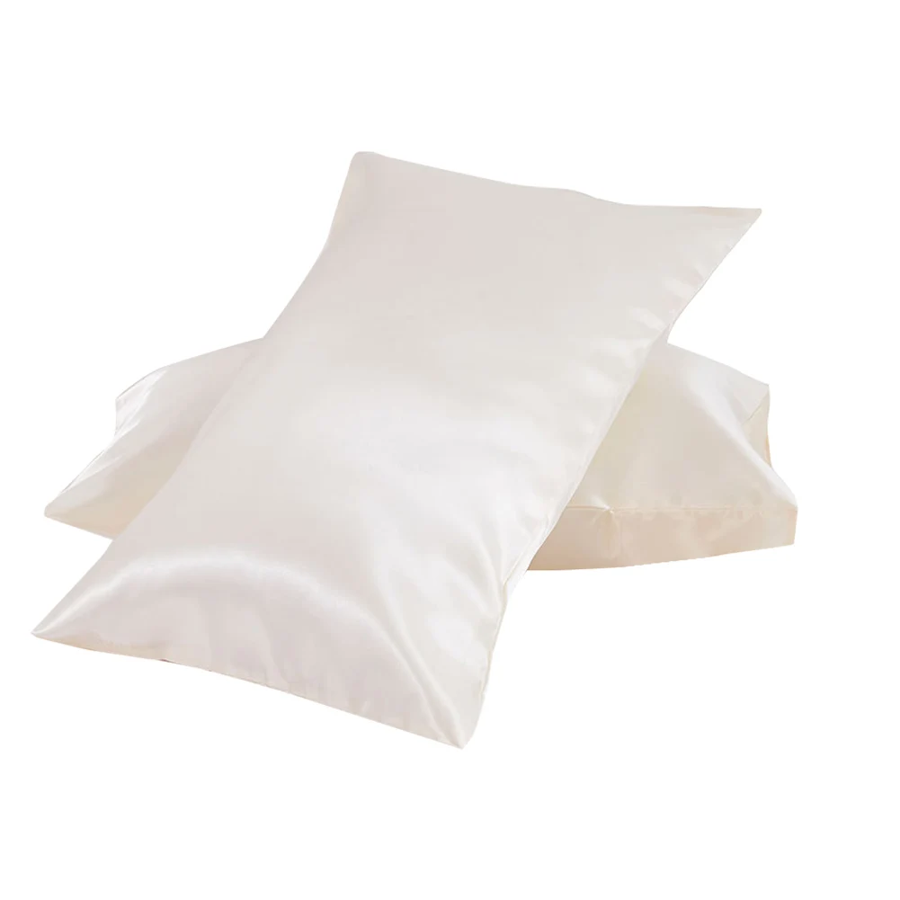 US-S 51-66cm 2Pcs Постельное белье, 2 шт., имитация шелка, двойная наволочка, подушка, постельные принадлежности, пружинный материал, гладкая имитация, мягкая шелковая наволочка - Цвет: US-S 51-66cm 2Pcs