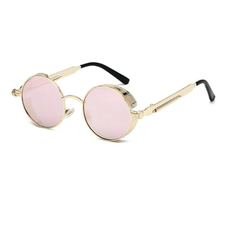 Korean version of the polarized punk steam round frame trend sunglasses ladies modern personality street beat sunglasses - Цвет линз: NO7.
