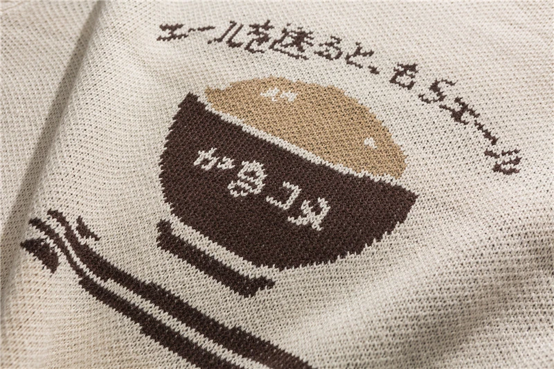 Японский Harajuku вязаный свитер Tonkotsu для мужчин и женщин унисекс уличная ленивая уютная вязаная японская кухня пуловер Джемпер