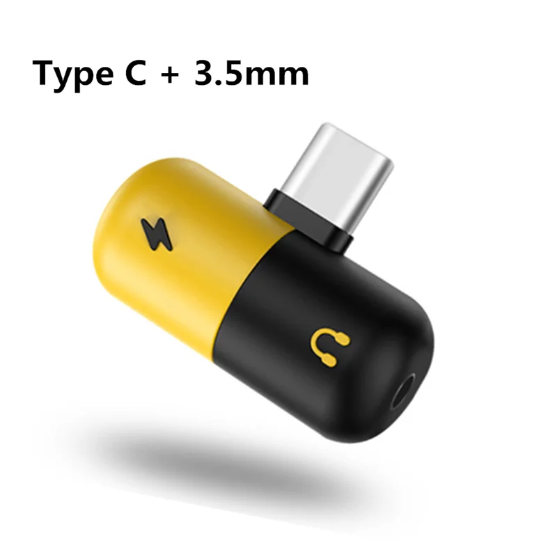 2 In 1 USB Type C to Jack 3.5mm USB C Charging Audio Converter Adapter Mini USB C Jack Aux Splitter Headphone Adapter For Huawei - Цвет: Type C to 3.5mm
