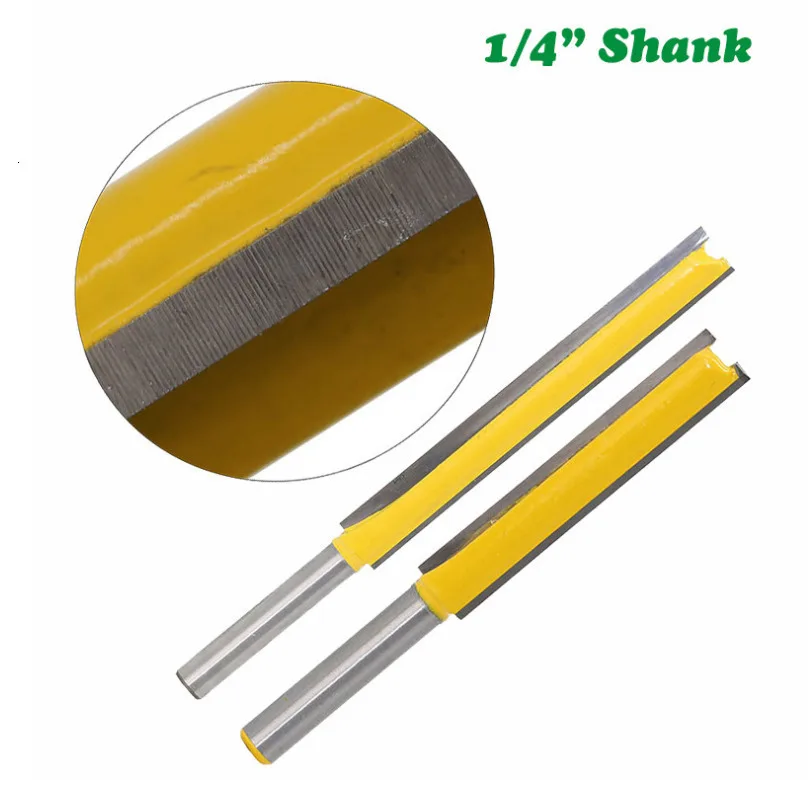 

LAMEZIA 1pc 6.35mm Shank Carbide Straight Dado Woodworking Router Bit Wood Cutting Tool