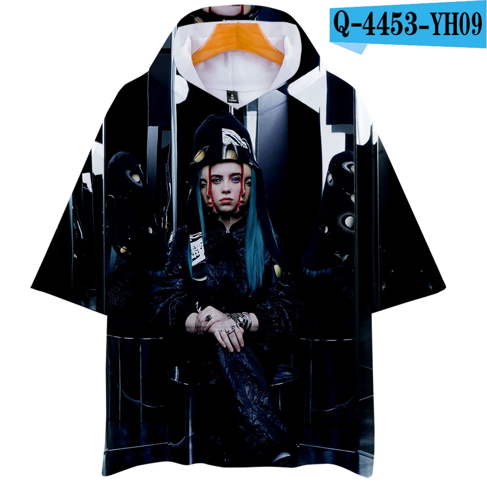 3D Лидер продаж, футболка с принтом Billie Eilish, женская/Мужская модная футболка с длинным рукавом и коротким рукавом, Повседневная модная уличная 3D футболка - Цвет: 3D