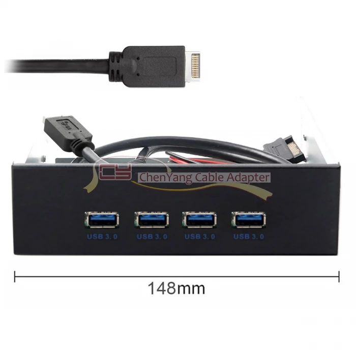 USB 3,0 концентратор 4 порта Передняя панель материнская плата к USB 3,1 Передняя панель Соединительный кабель для 5,2" CD-ROM Bay