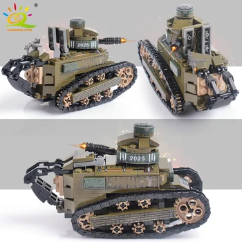 

HUIQIBAO 368pcs Military FT17 Tanks Panzer Building Blocks Tank Army Soldier Figures City Weapon Bricks Toys For Children