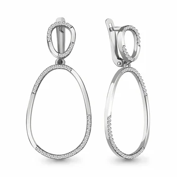 

Earrings long AQUAMARINE with cubic zirconia, silver 925