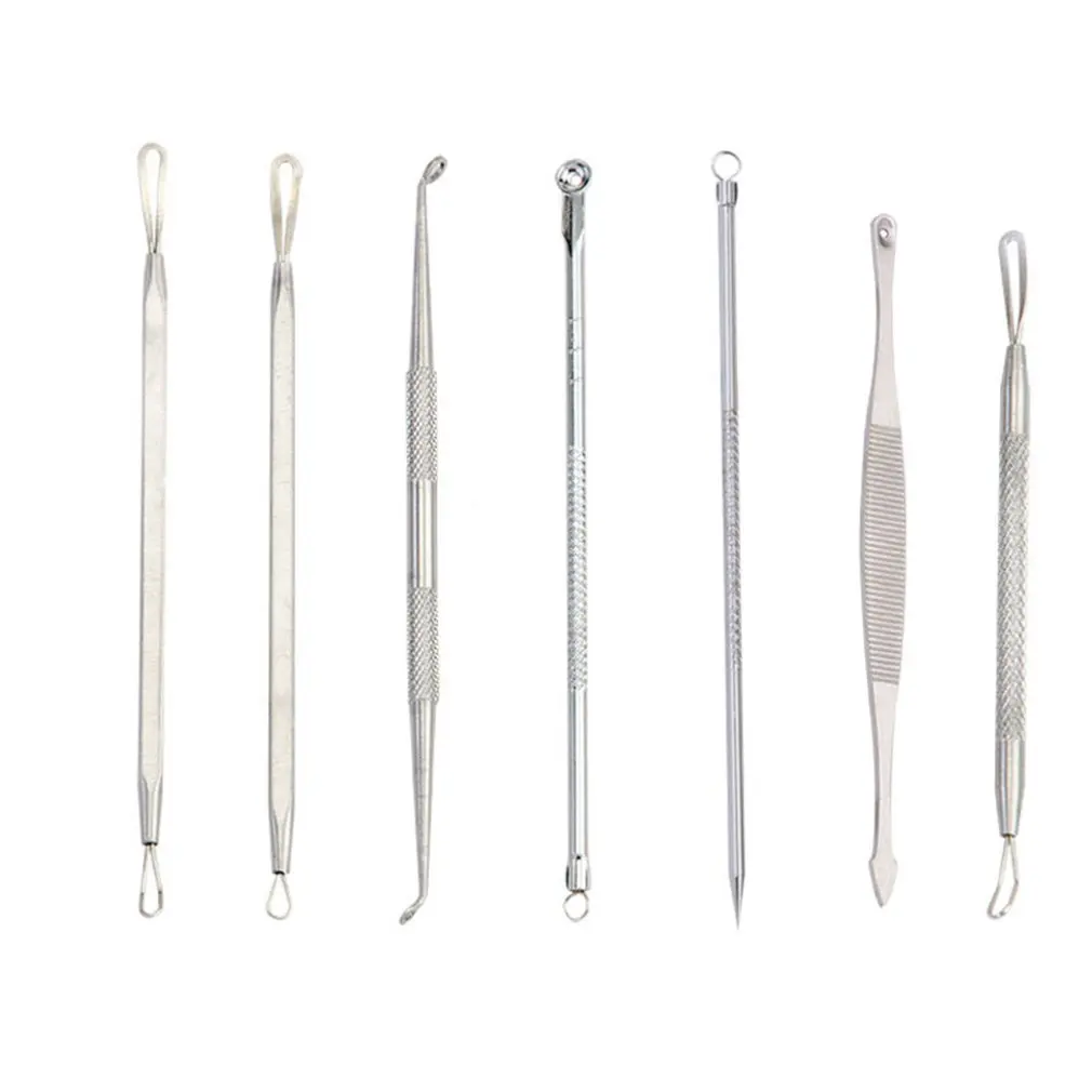 7pcs Blackhead Whitehead Pimple Spot Comedone Acne Extractor Remover Popper Tool Kit Acne Needle Stainless Steel Needle 7pcs Blackhead Whitehead Pimple Spot Comedone Acne Extractor Remover Popper Tool Kit Acne Needle Stainless Steel Needle