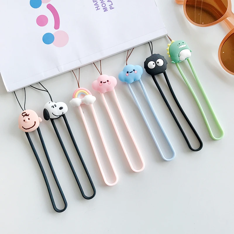 Силиконовые ремешки для мобильных телефонов DIY Висячие веревки ремешки многоцветные мягкие ремешки для запястья шнурки-цепочки брелки