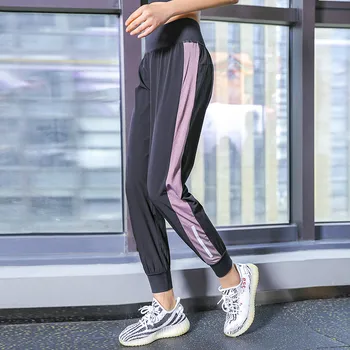 

Sweatpants Streetwear Spring Clothes Women 2020 New Fashion Casual Loose Ankle-Length Trousers Striped Hight Waist Pencil Pants