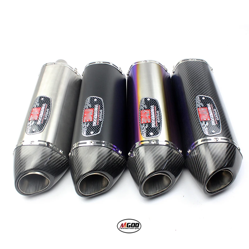 Универсальный Akrapovic мотоцикл выхлопной трубы из углеродного волокна для FZ1 R6 R15 R3 ZX6R ZX10 Z900 1000 CBR1000 GSXR1000 650 K7 K8 K11