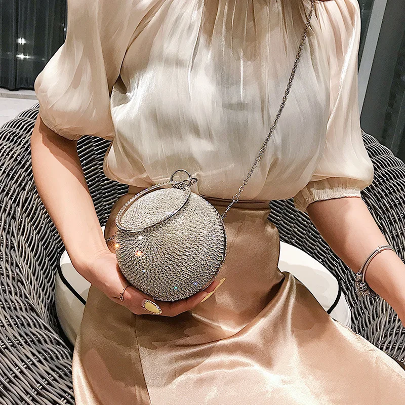 

JIULIN Net red ball women2019 new style Korean style Korean style single-shoulder light-drill handbag single-shoulder bags
