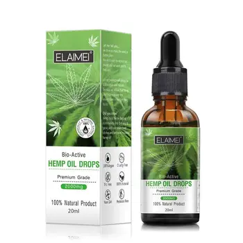 

30ml Bio-active Hemp Oil Natural Sleep Aid Anti Stress Hemp Extract Drops For Pain Anxiety Stress Relief 2000mg Contains Cbd Oil