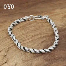 S925 стерлингового серебра ювелирные изделия для мужчин и женщин модные серебряные ювелирные изделия тайское серебро ручной работы витой браслет из бамбука