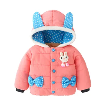 

Infant Baby Winter Coat & Jacket Children Outerwear Cartoon Rabit Hooded Jacket Fashion Kids Winter Overall Kids Warm Clothes