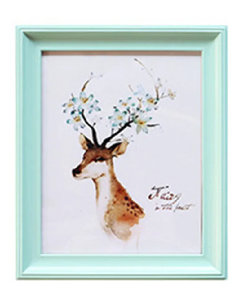 Europe photo frame set Rectangle picture frames wall photo frame home sweet home wood decor - Цвет: Quiet blue