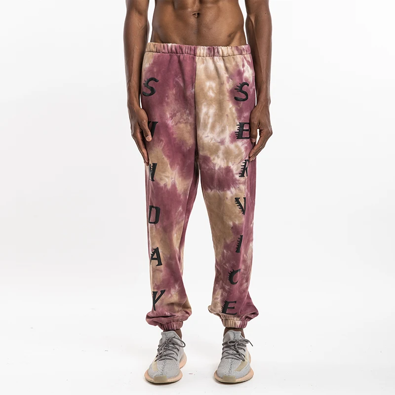 Kanye West Pants SUNDAY SERVICE Sweatpants High Quality Tie Dye Print Concert Series Hip Hop Terry Cotton Trousers Season Kanye West Pants SUNDAY SERVICE Sweatpants High Quality Tie Dye Print Concert Series Hip Hop Terry Cotton Trousers Season