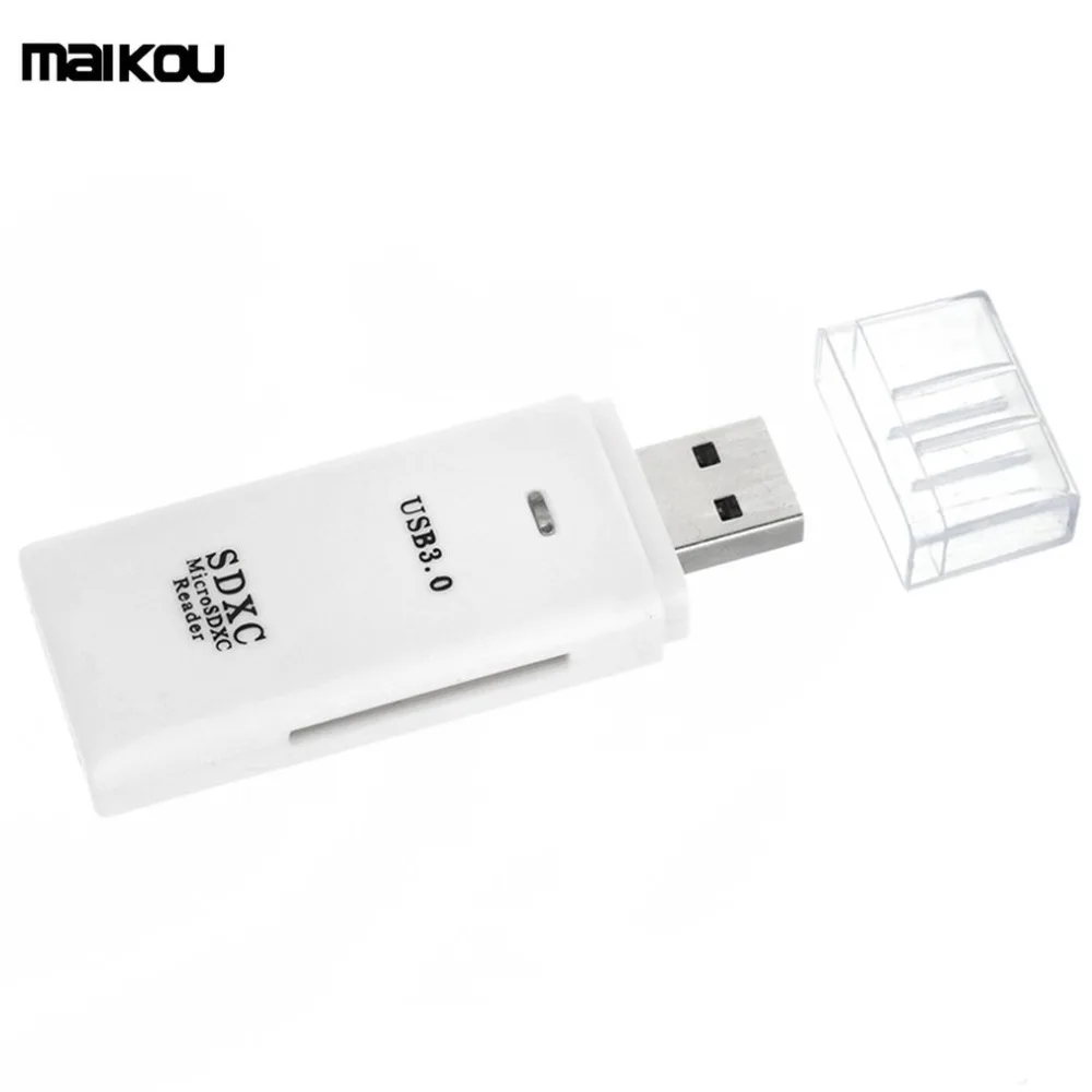 Maikou USB 3,0 считыватель карт памяти с 2 слотами 5 Гбит/с Супер Скоростной кардридер с крышкой для SDXC SD TF Micro SD карты
