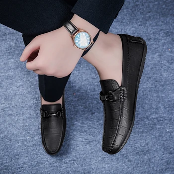 

Men Casual Shoes Flats Shoes for Men Loafers Shoes outdoor Soft Comfortable Man Footwear genuine leather men's flats shoes