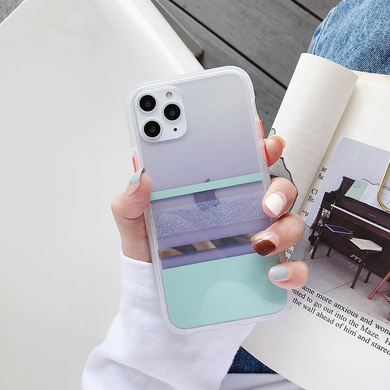 Модный Блестящий чехол для телефона iPhone XR X XS Max 7 8 6 6s Plus, мягкий IMD Блестящий Прозрачный чехол для iPhone 11 - Цвет: T1