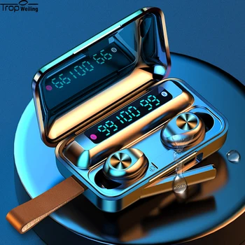 

Trop Weiling LED Digital Power Display Wireless Bluetooth Waterproof Earbuds F9-10 TWS Headphones Earphone with Mic Charging Box