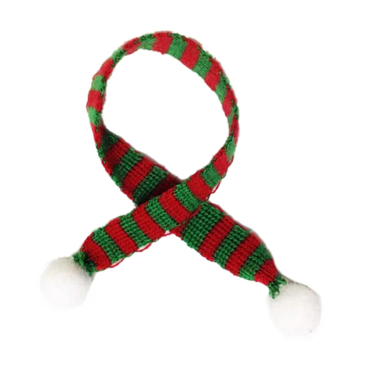 CSS 10 шт., мини Рождественский шарф, Рождественский шарф для домашних животных, для собак, кошек и винных бутылок, подарочное украшение для рождественской вечеринки, декоративный нагрудник - Цвет: Green