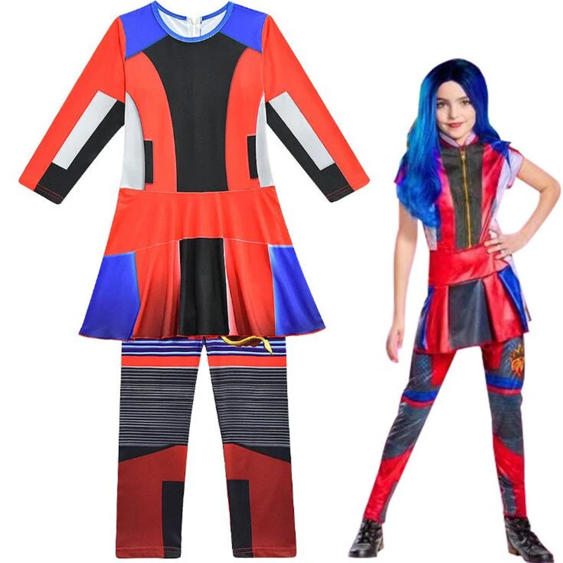 Dios dolor de estómago Supermercado Disfraz de Cosplay de chicas Descendants 3 Evie, disfraz, uniforme, vestido  elegante de Halloween|Disfraces para niñas| - AliExpress