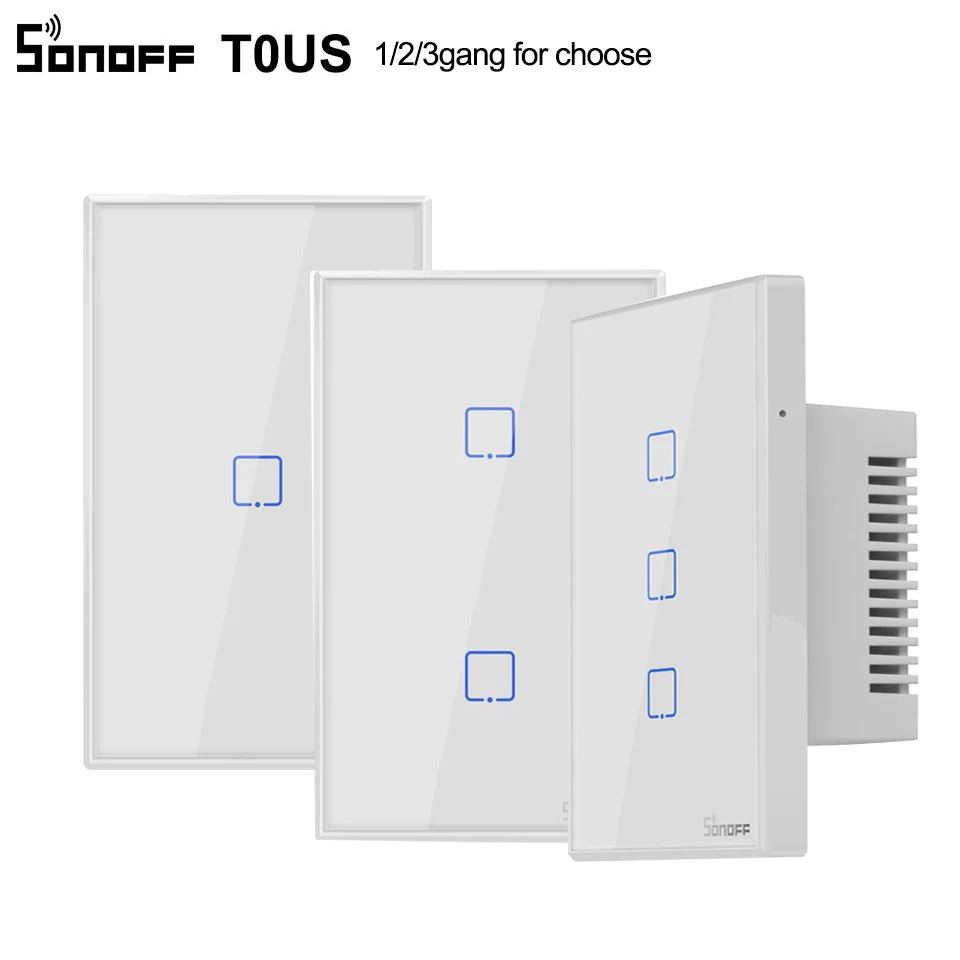 Умный настенный сенсорный светильник ель Sonoff T0 US/AU с wi fi 1/2/3 клавиш сенсорный/wi