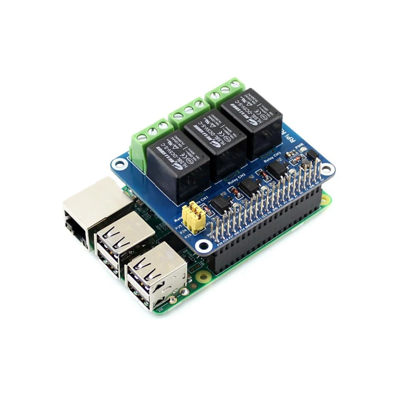 Raspberry Pi 4B/3B +/3B 3 канальное реле для расширения платы изоляция оптрона управления