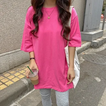 

YZY Spring New Style Loose-Fit Students Solid Color Crew Neck Pullover
