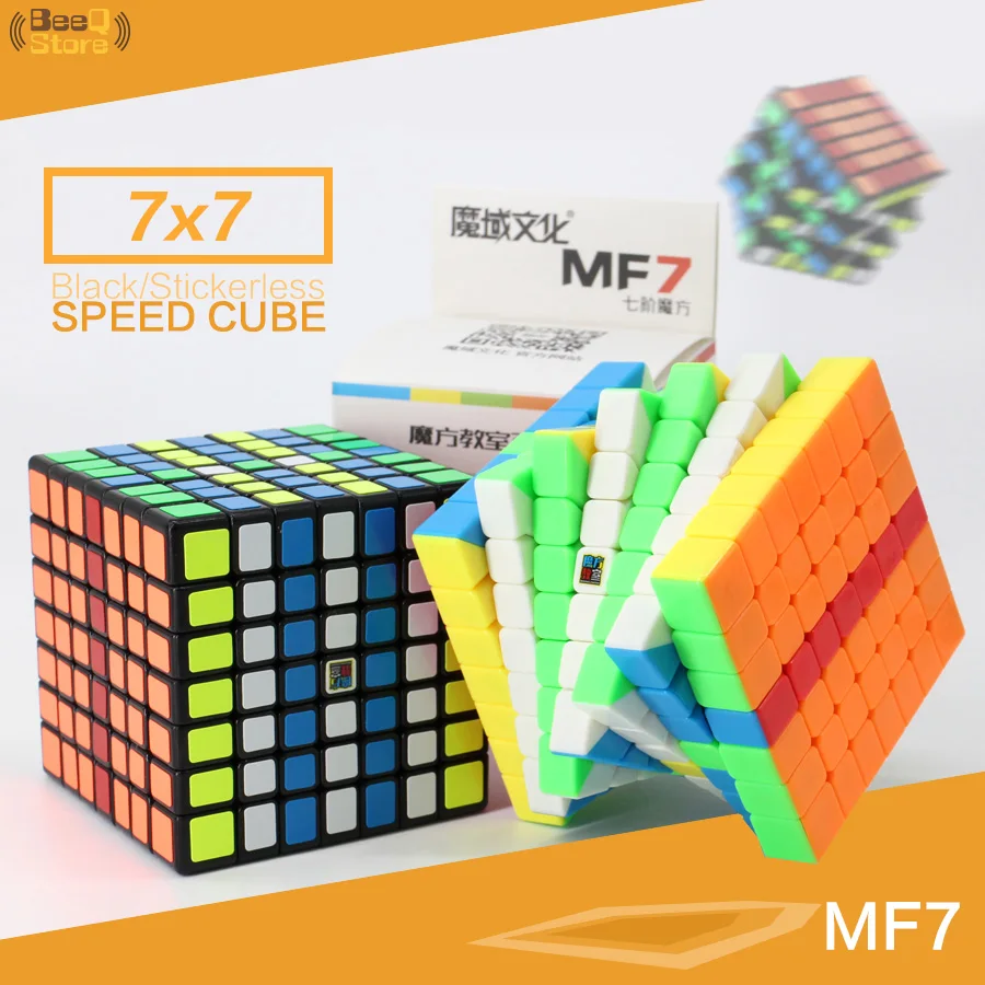 Mofangjiaoshi MF7 7x7 7 слойный кубик черный/без наклеек 71 мм Профессиональный головоломка