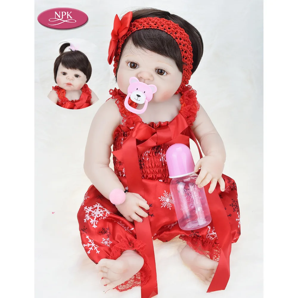 

Lifelike Princess Girl Reborn Babies Doll Toddler 55CM Realistic Full Silicone Bath Toy Bebe Reborn Corpo De Silicone Inteiro