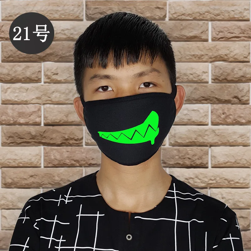 

1PC Black Zombie Brother Face Mask Anime Tooth Mouth Mask Combed Cotton Anti Dust Pollution Masks Keep Warm Mouth Face Masks