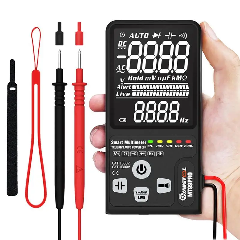 MUSTOOL MT99PRO двойной режим обнаружения напряжения Интеллектуальный истинный RMS мультиметр индикатор обнаружения напряжения полностью Автоматический диапазон ЖК-экран