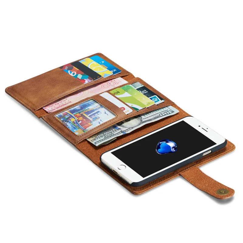 

Two-in-one Mobile Phone Wallet Case For iPhone 11 Pro 6 7 8 Plus X XS Max XR Cases Money Bag Carholder Hand Bag Men Clutch Bags