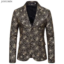 JAYCOSIN костюм куртки мужские Slim Fit Блейзер Slim Masculino бизнес повседневные мужские Стильный Блейзер сезон весна осень Золотое Тиснение пальто