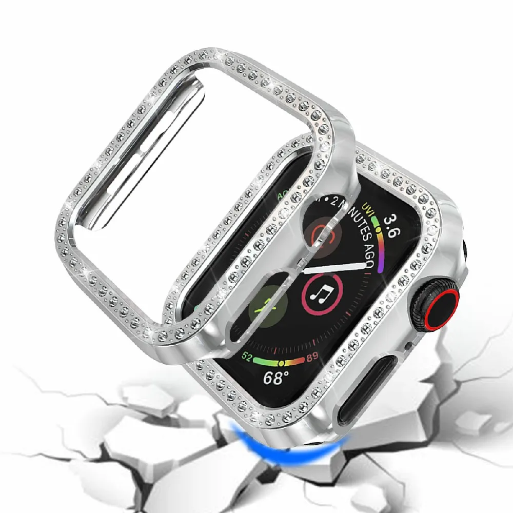 Жесткий Чехол для часов для Apple Watch Series 4 Diamond защитный чехол для Apple Watch Case 40 мм 44 мм бампер