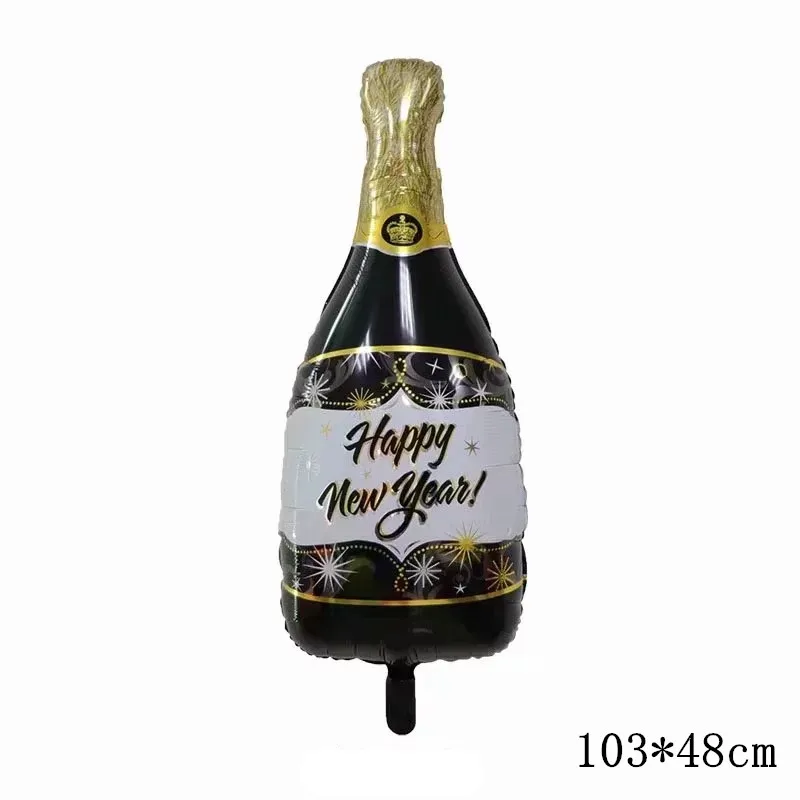 Праздничные новогодние фольгированные шары 18 дюймов черная бутылка гелиевые шары вечерние Рождественские украшения шары - Цвет: as picture 1pcs