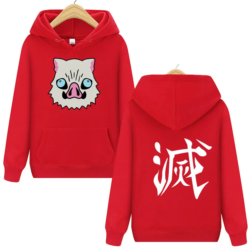 Latest Japanses Anime Costume Demon Slayer  Boar Mask Print Hoodies Harajuku Sweatshirt (13)